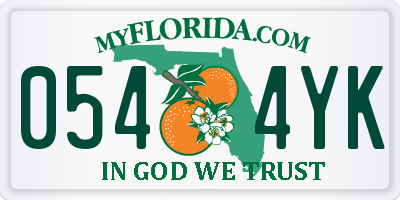 FL license plate 0544YK