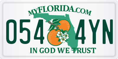 FL license plate 0544YN