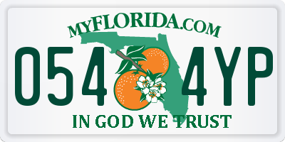 FL license plate 0544YP