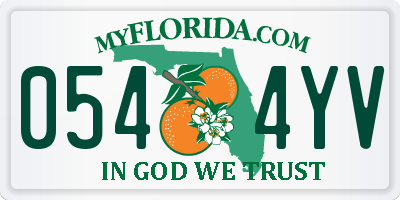 FL license plate 0544YV