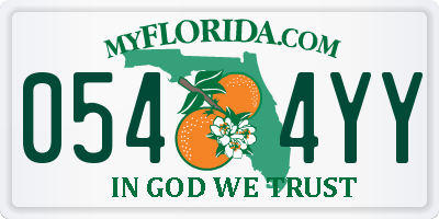 FL license plate 0544YY