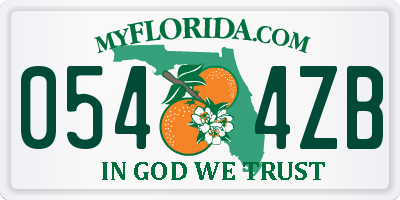 FL license plate 0544ZB