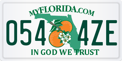 FL license plate 0544ZE