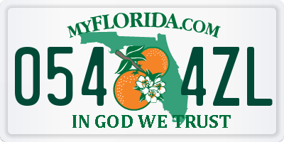 FL license plate 0544ZL