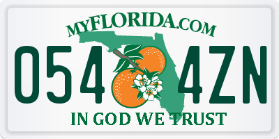 FL license plate 0544ZN