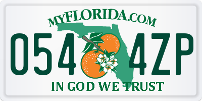FL license plate 0544ZP