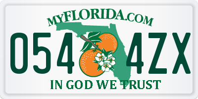 FL license plate 0544ZX