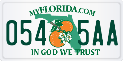 FL license plate 0545AA