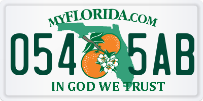 FL license plate 0545AB