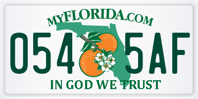 FL license plate 0545AF