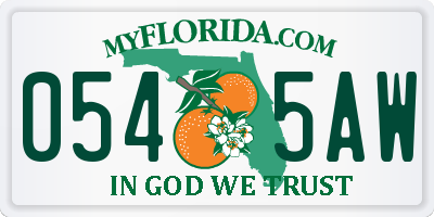 FL license plate 0545AW