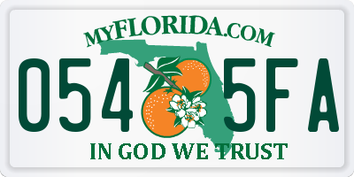 FL license plate 0545FA
