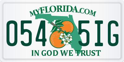 FL license plate 0545IG