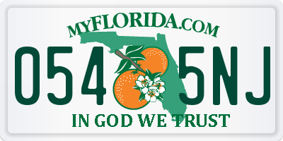 FL license plate 0545NJ