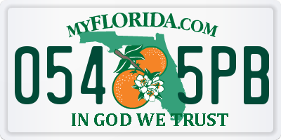 FL license plate 0545PB