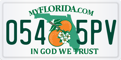 FL license plate 0545PV