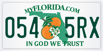 FL license plate 0545RX