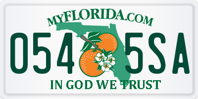 FL license plate 0545SA