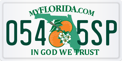 FL license plate 0545SP