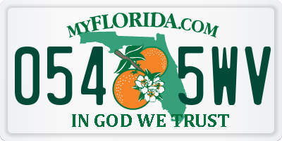 FL license plate 0545WV