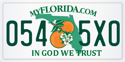 FL license plate 0545XO