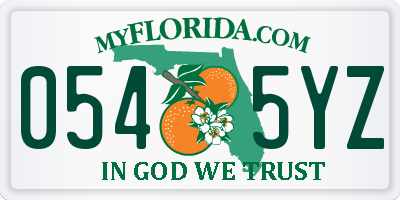 FL license plate 0545YZ