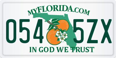 FL license plate 0545ZX