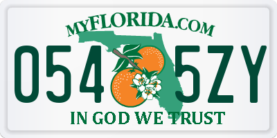 FL license plate 0545ZY