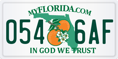 FL license plate 0546AF