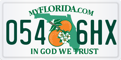 FL license plate 0546HX