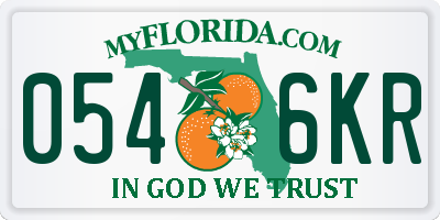 FL license plate 0546KR