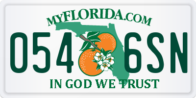 FL license plate 0546SN