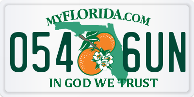 FL license plate 0546UN