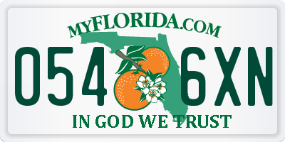 FL license plate 0546XN