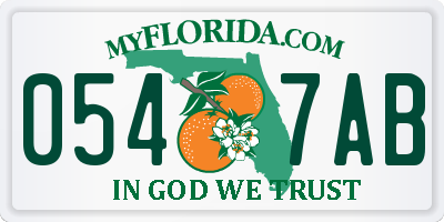 FL license plate 0547AB