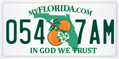 FL license plate 0547AM