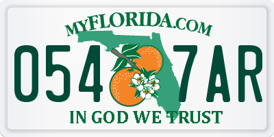 FL license plate 0547AR