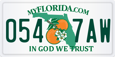 FL license plate 0547AW