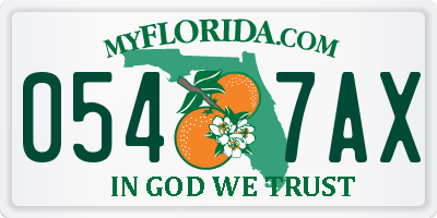 FL license plate 0547AX