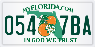 FL license plate 0547BA