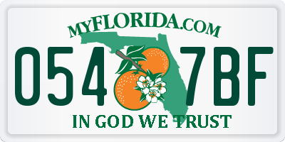 FL license plate 0547BF