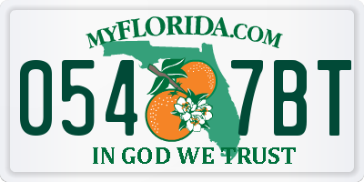 FL license plate 0547BT
