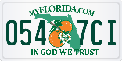 FL license plate 0547CI