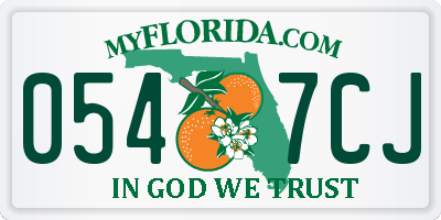 FL license plate 0547CJ