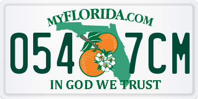 FL license plate 0547CM