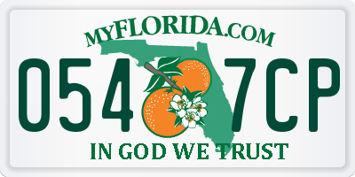 FL license plate 0547CP