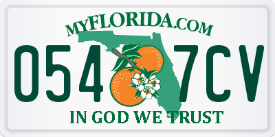FL license plate 0547CV