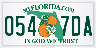 FL license plate 0547DA