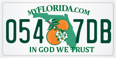 FL license plate 0547DB