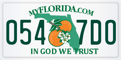 FL license plate 0547DO